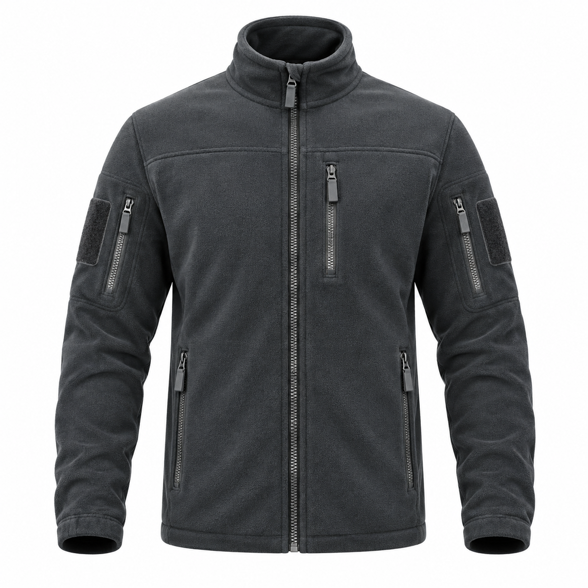 Men's Fleece Jacket | High Collar & Full Zip | Classic Jacket with Zippered Pockets for Everyday & Outdoor Wear