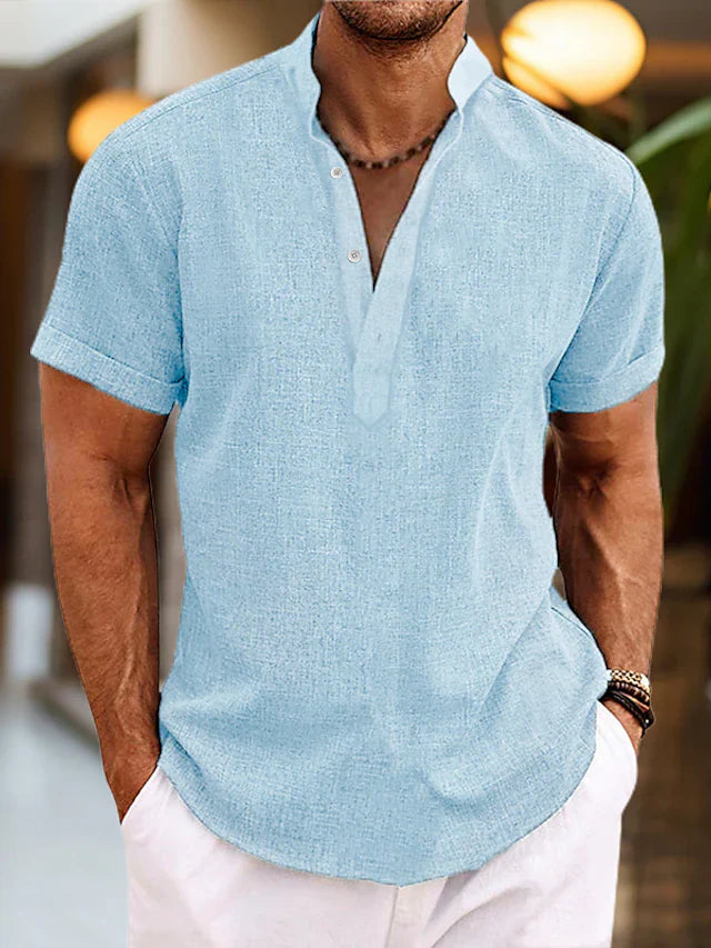 Men's Henley V-Neck Shirt