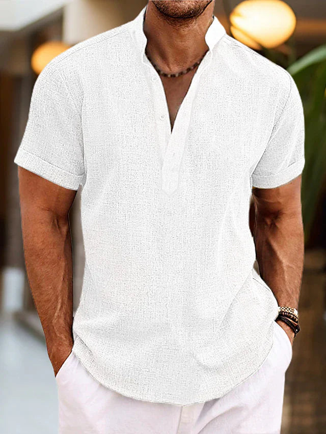 Men's Henley V-Neck Shirt