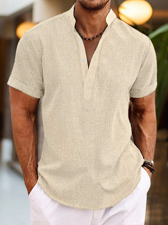 Men's Henley V-Neck Shirt