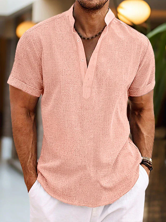 Men's Henley V-Neck Shirt