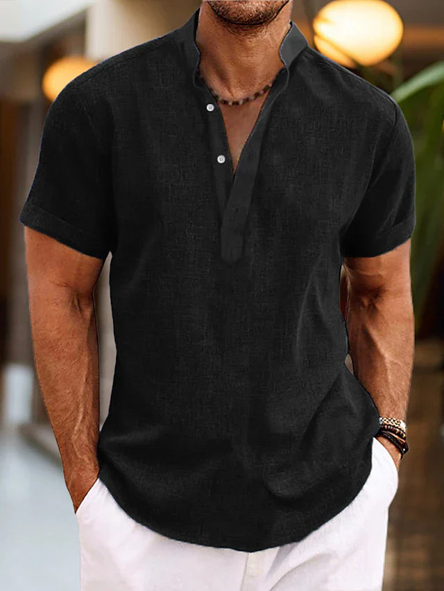 Men's Henley V-Neck Shirt
