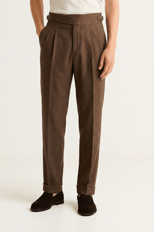 Men's High-Waisted Pleated Trousers