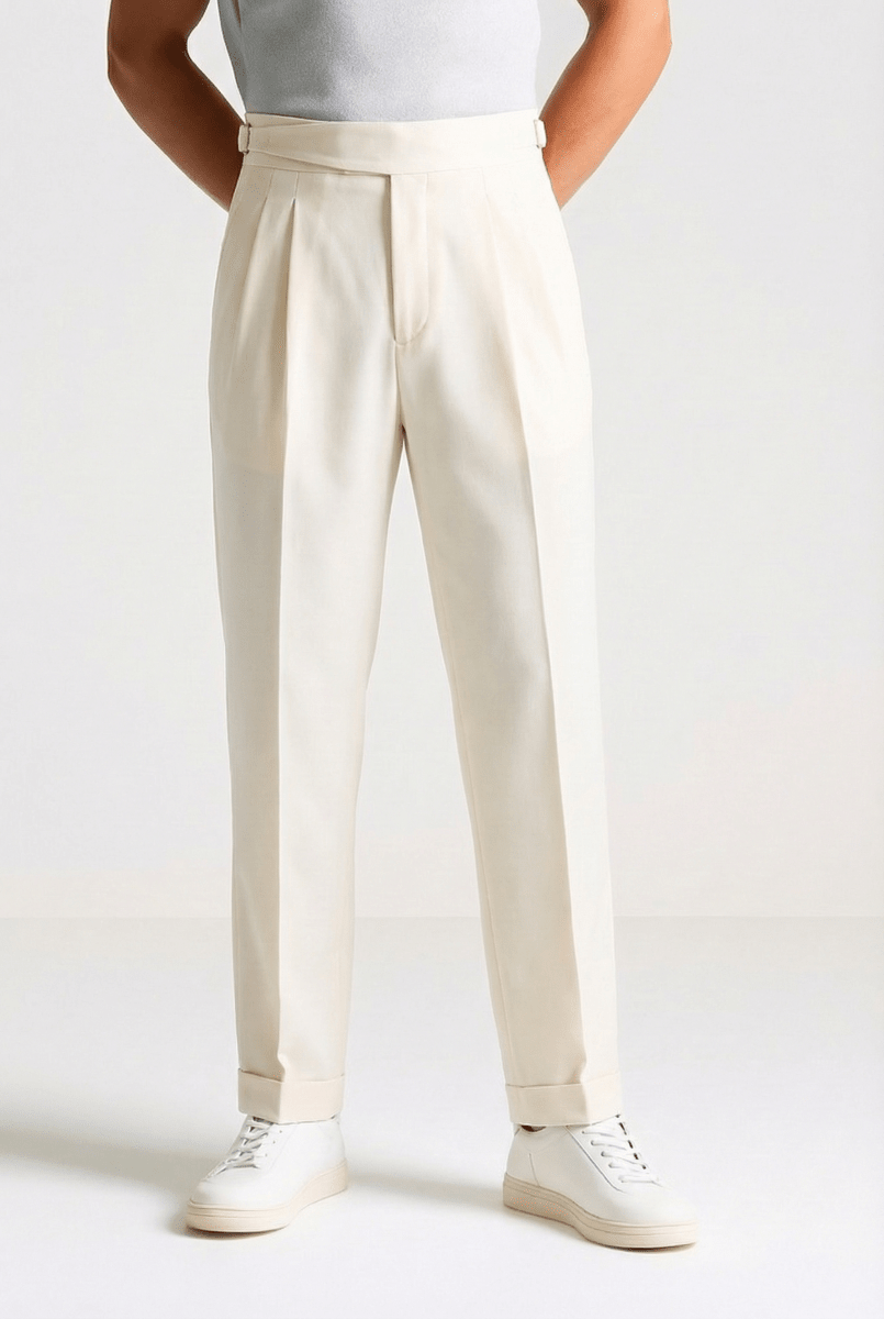 Men's High-Waisted Pleated Trousers