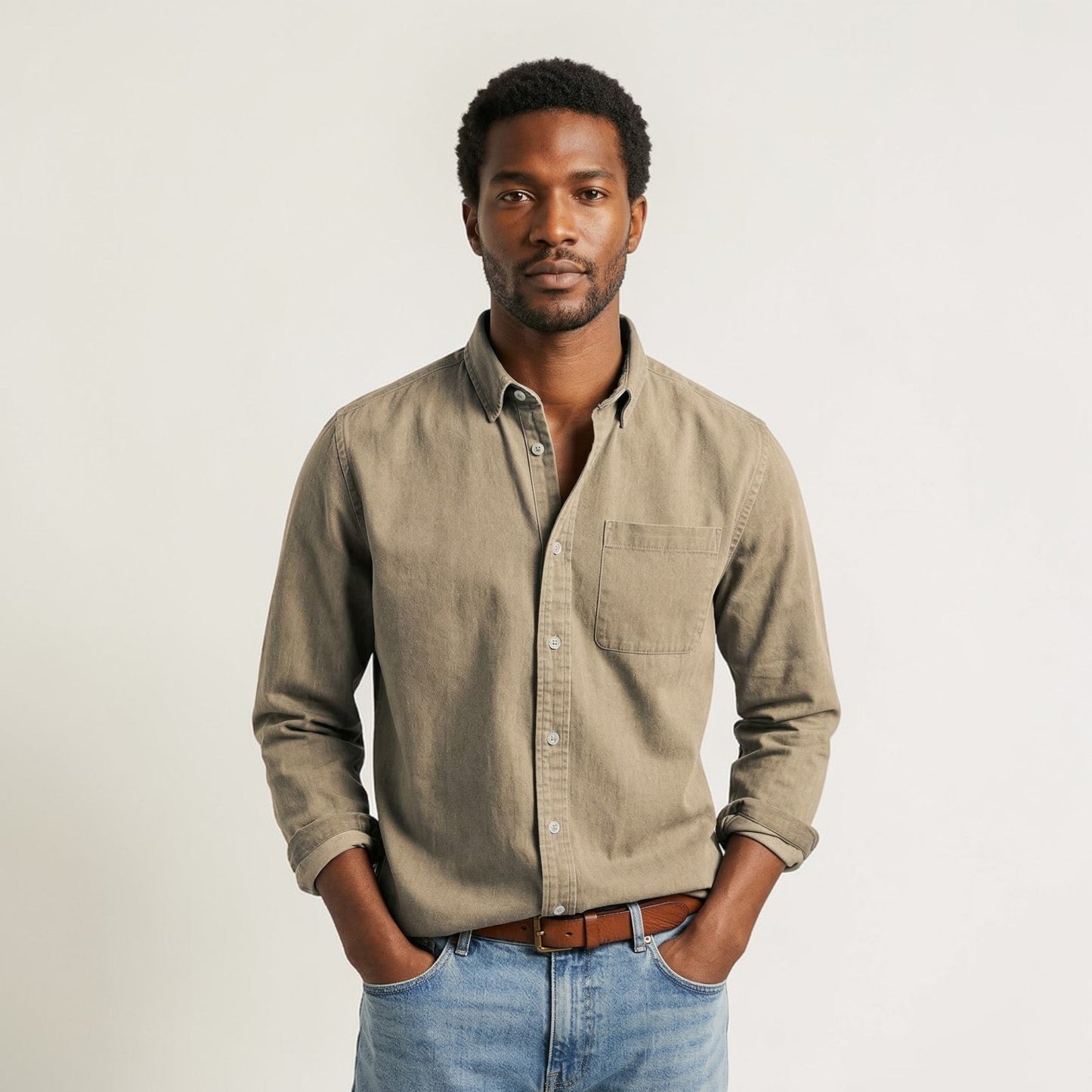Men's Long-Sleeve Button-Down Shirt