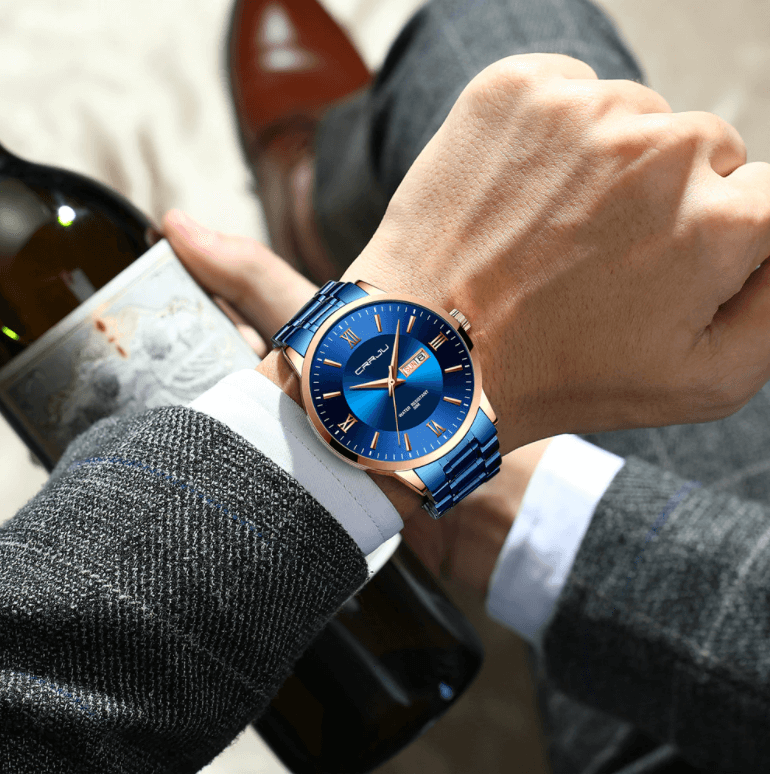 Men's Luxury Waterproof Sports Watch – Stainless Steel Quartz Chronograph