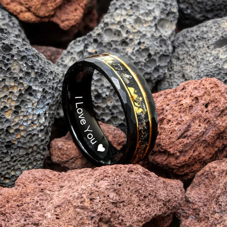 Men's Meteorite Tungsten Ring