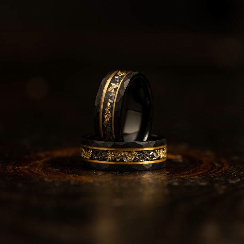 Men's Meteorite Tungsten Ring