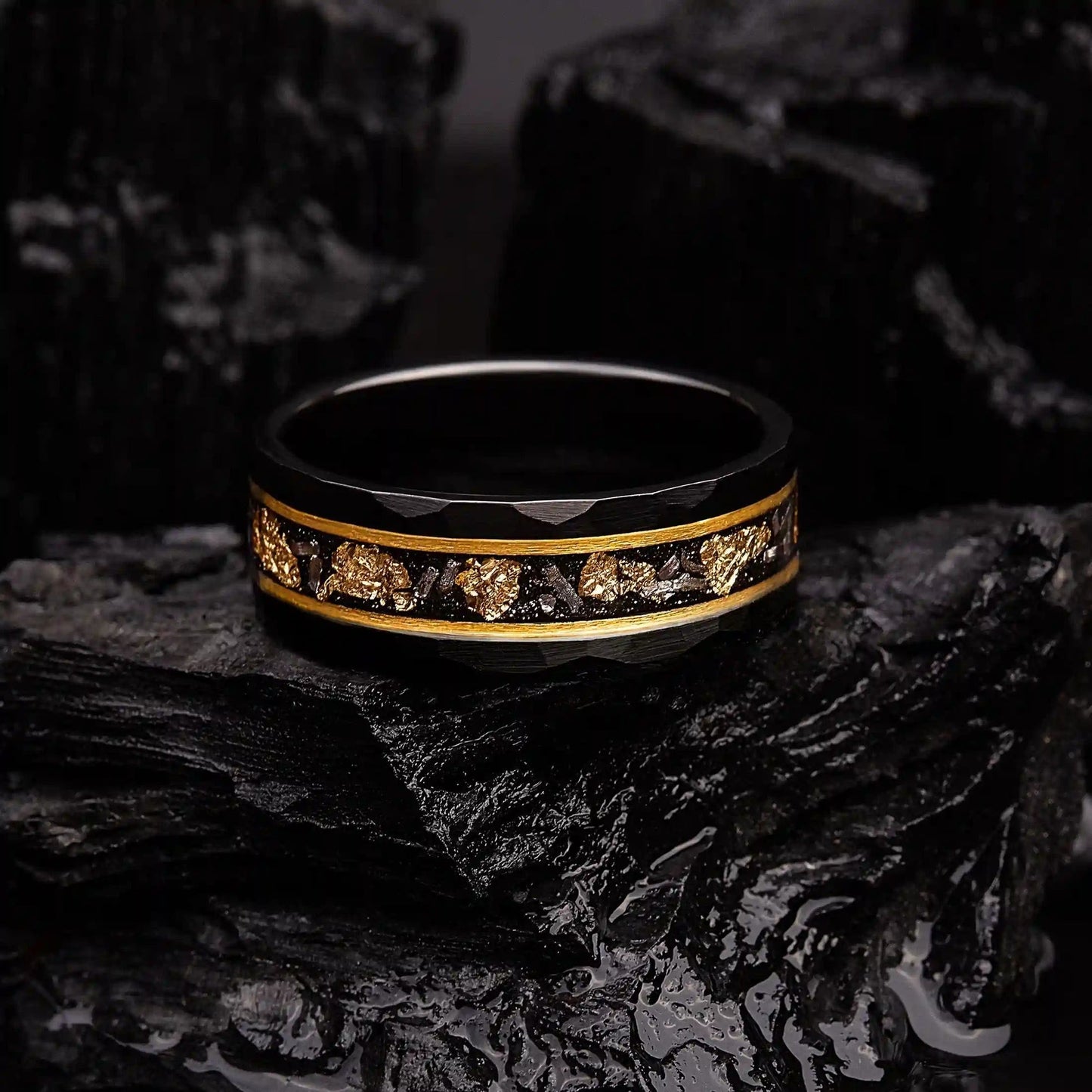 Men's Meteorite Tungsten Ring