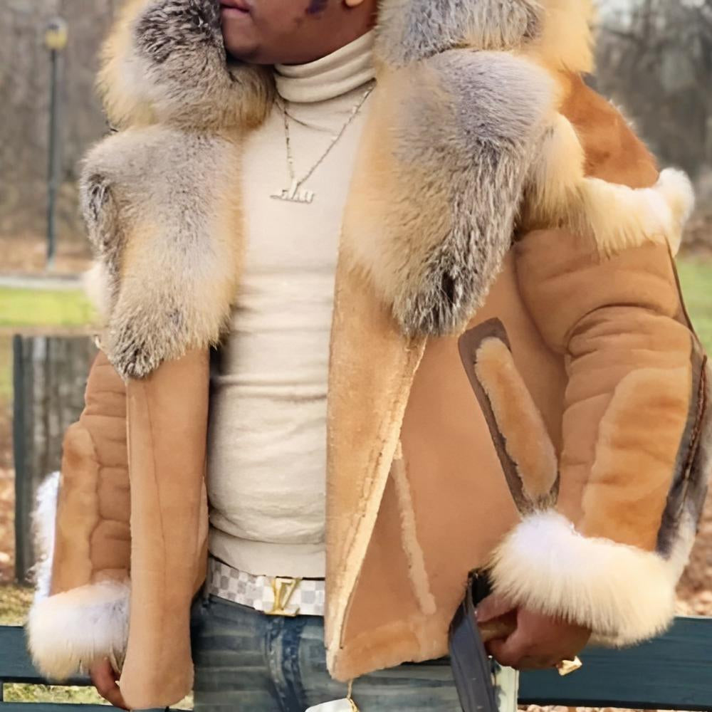 Men's Oversized Winter Coat with Heavy Collar