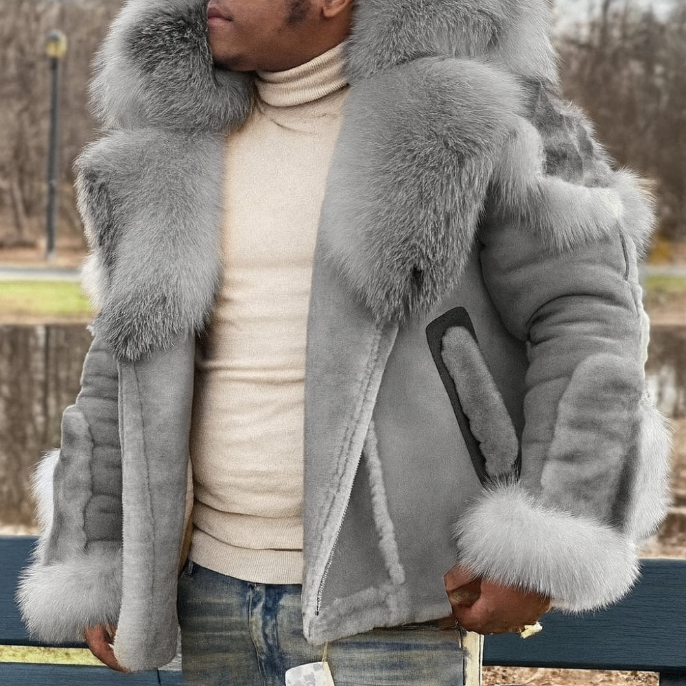 Men's Oversized Winter Coat with Heavy Collar