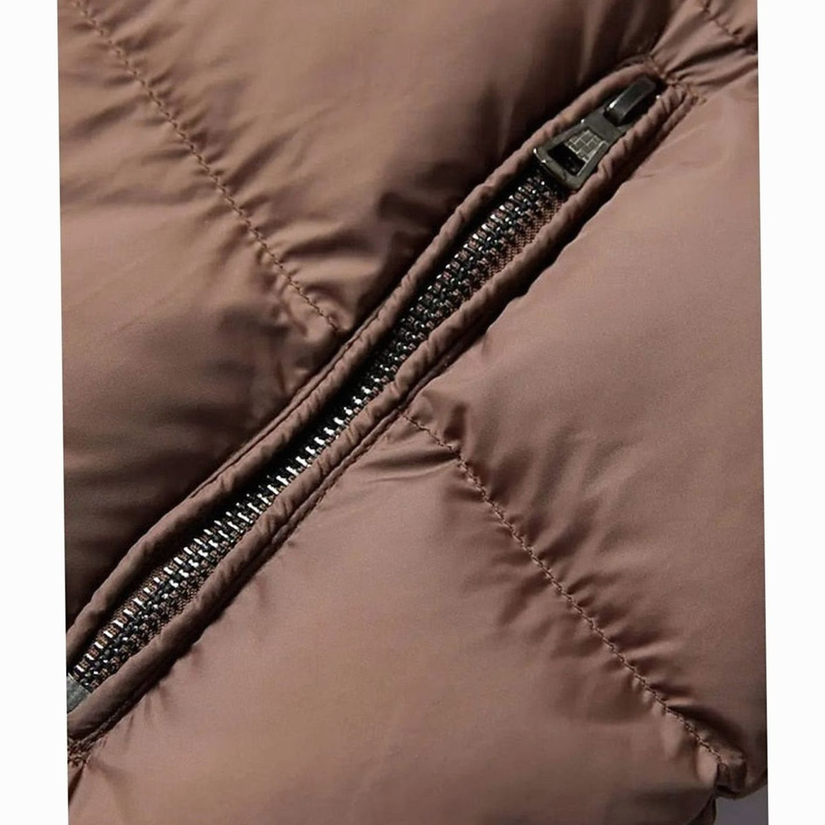 Men's Quilted Faux-Leather Insulated Winter Coat with Sherpa Collar