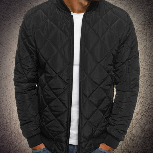 Men's Quilted Lightweight Zip-Up Bomber Jacket