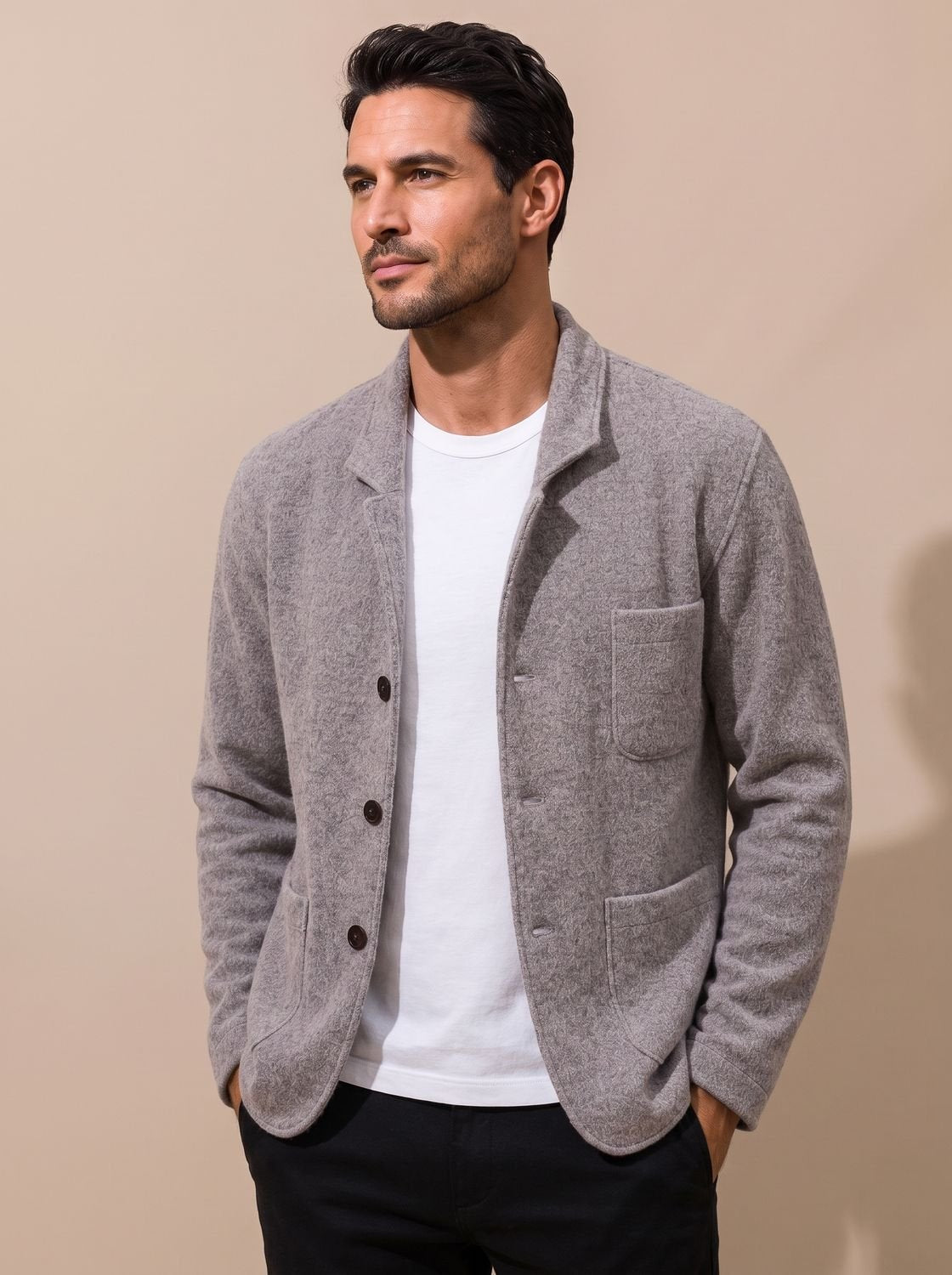Men's Slim Fit Button-Front Knit Cardigan