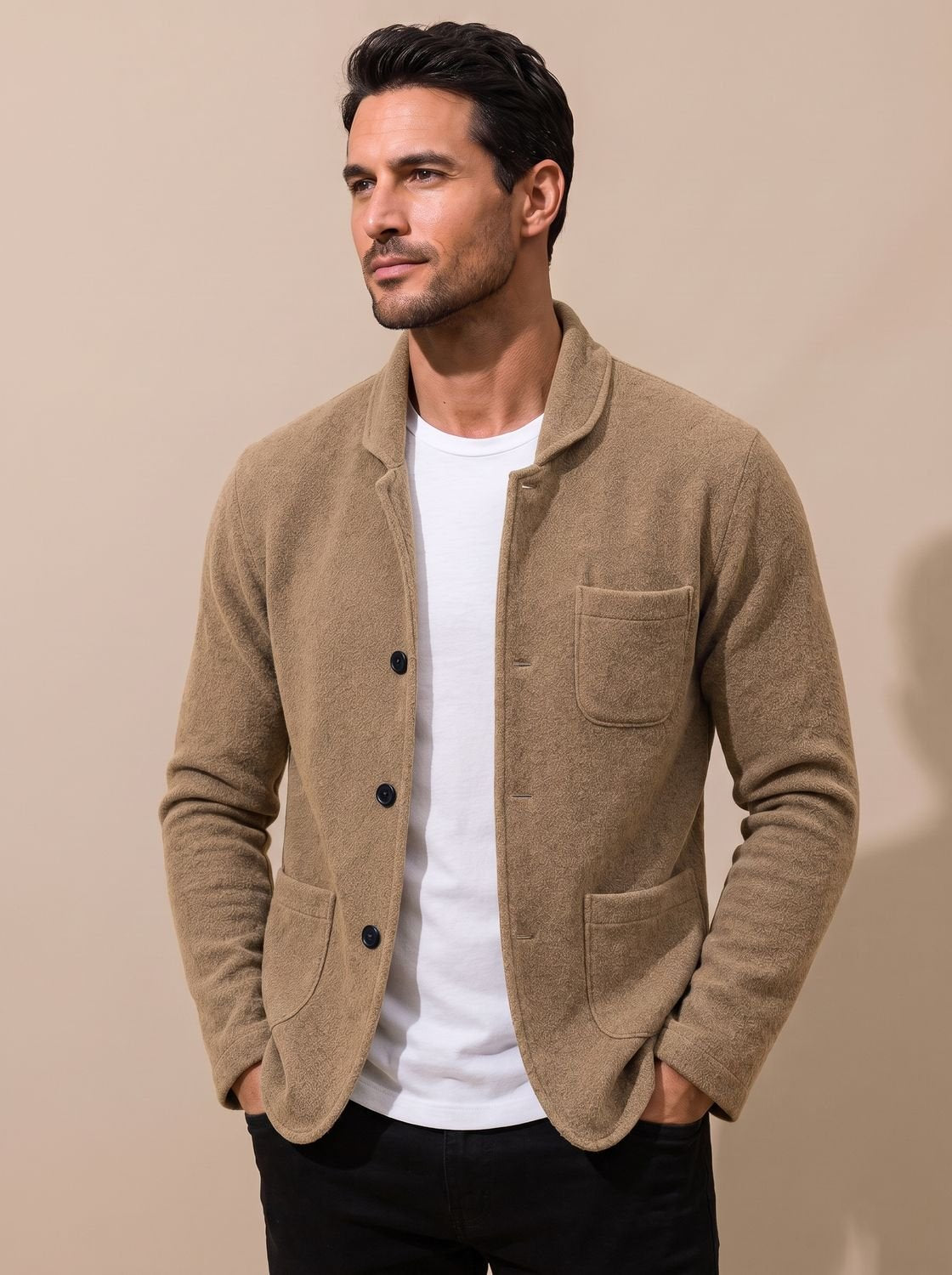 Men's Slim Fit Button-Front Knit Cardigan