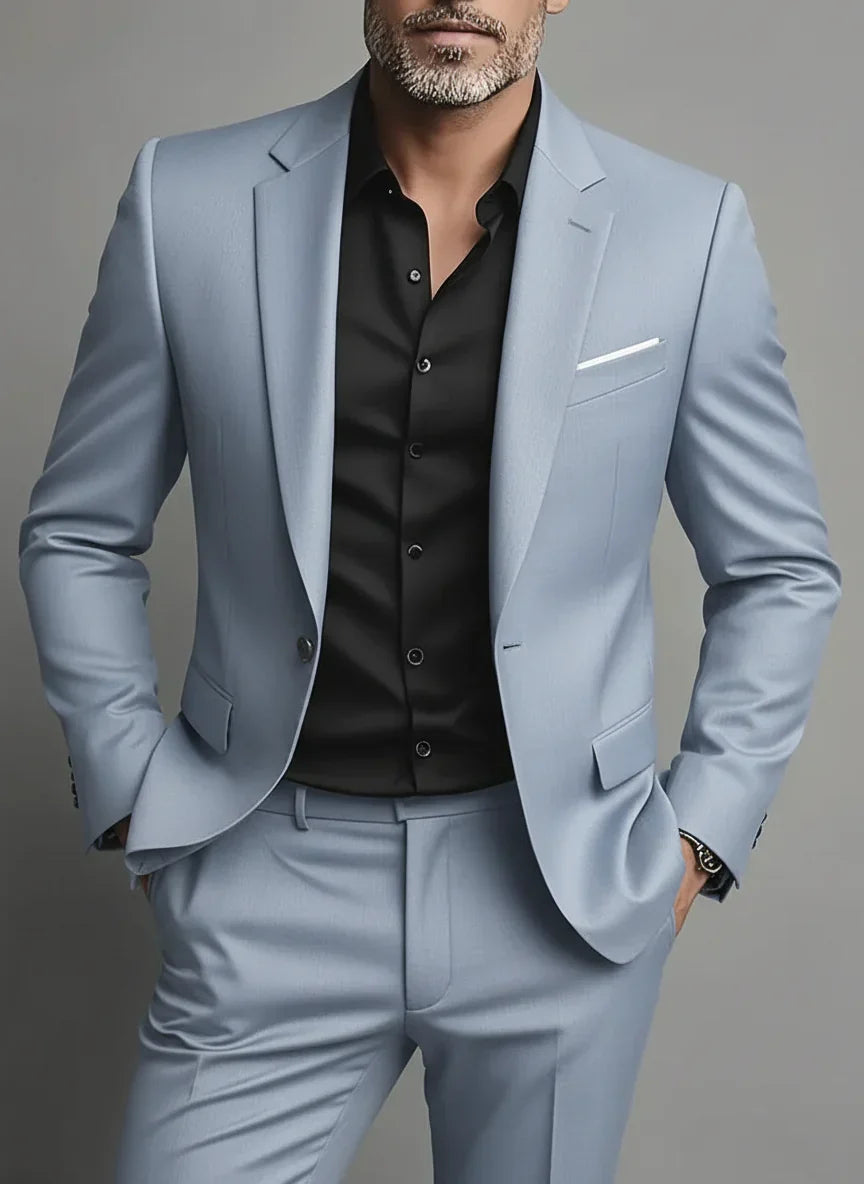 Men’s Slim Fit Two-Piece Suit for Business & Evening Events