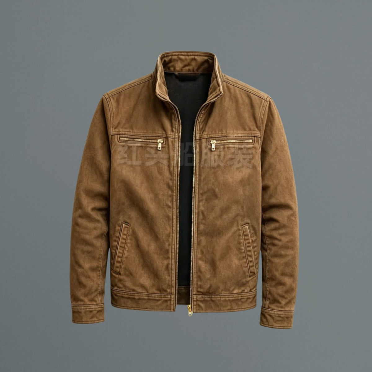 Men's Stand-Collar Full-Zip Slim-Fit Bomber Jacket