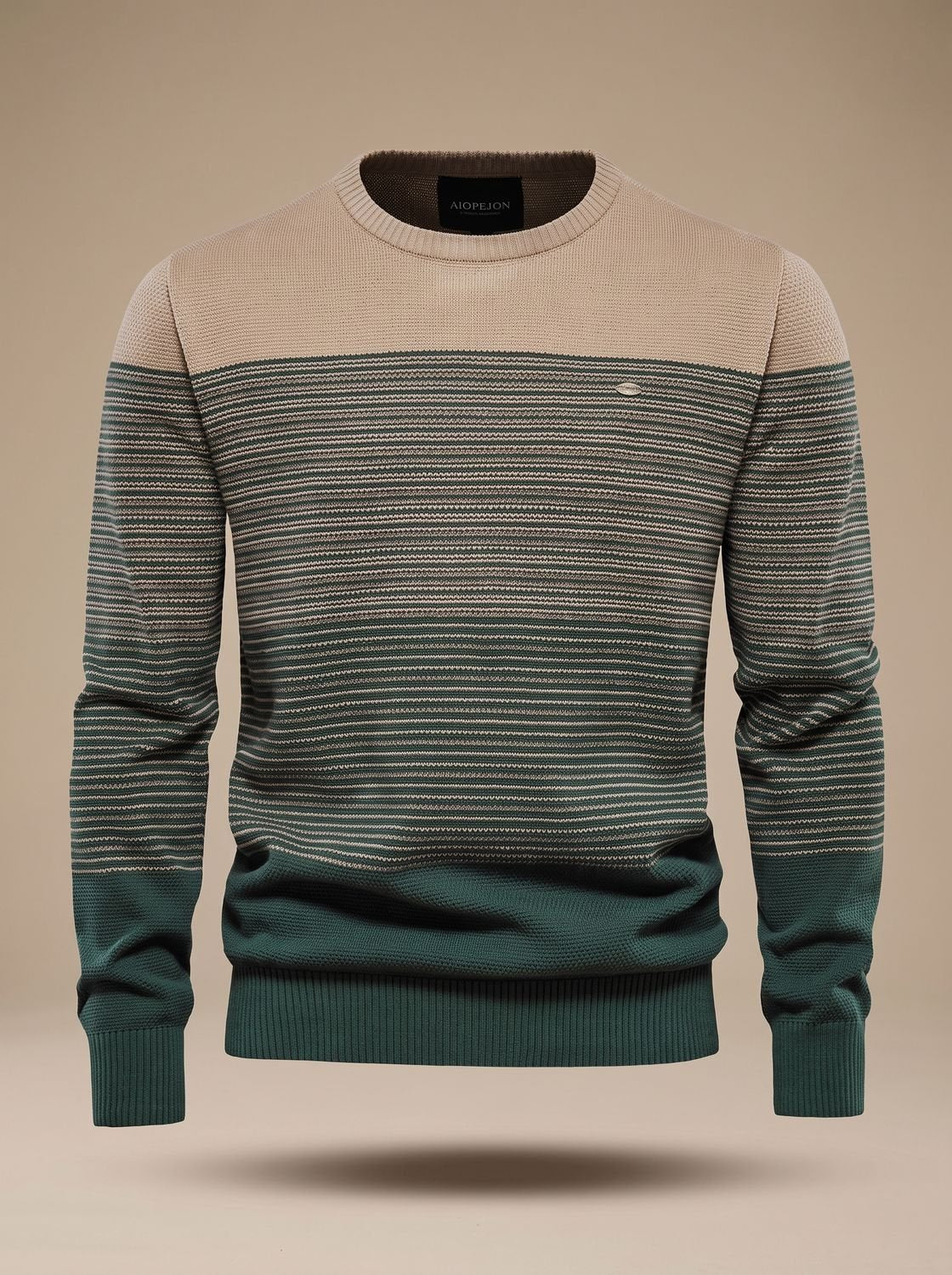Men's Striped Color-Block Crew-Neck Knit Sweater