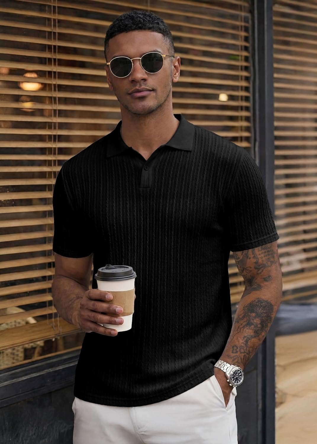 Men's Textured Polo