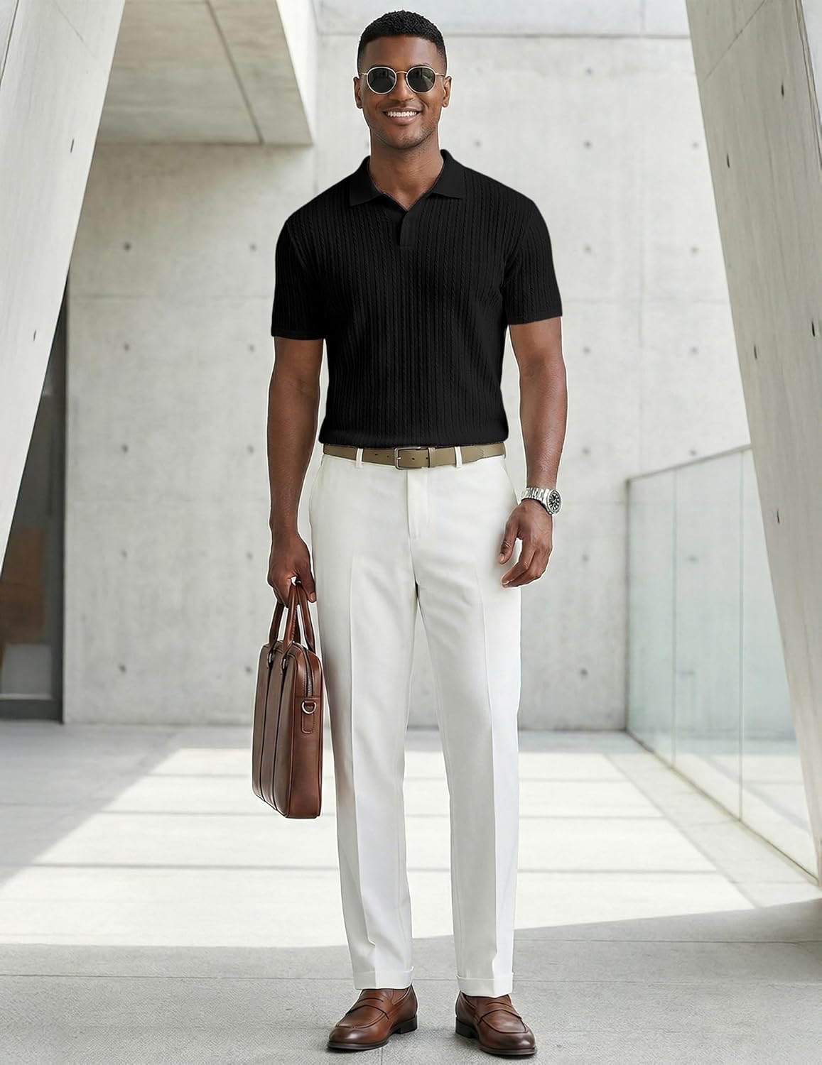 Men's Textured Polo