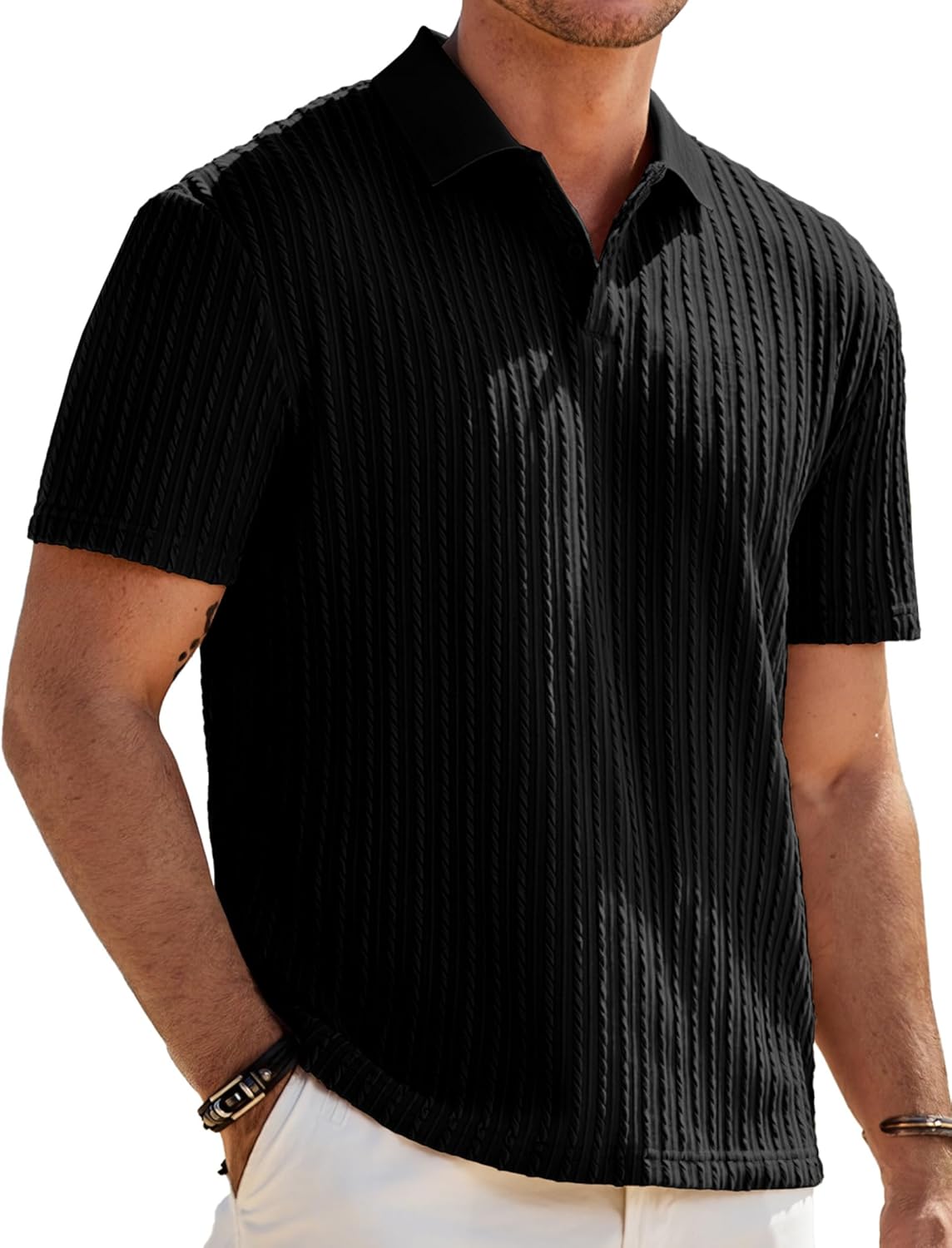 Men's Textured Polo