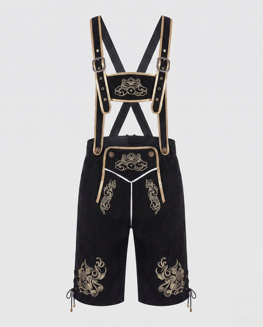 Men's Trachten Bib Pants with Traditional Embroidery