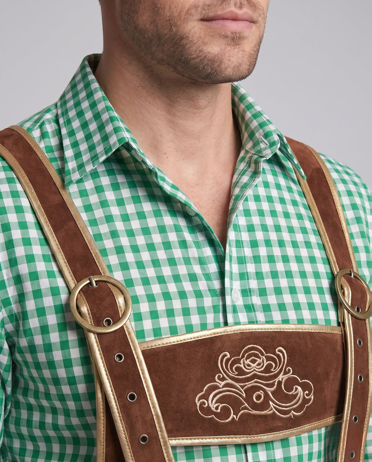Men's Trachten Bib Pants with Traditional Embroidery