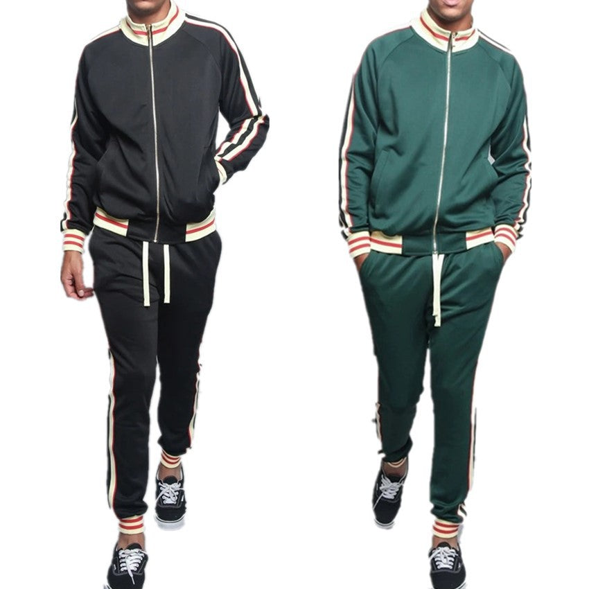 Men's Tracksuit | Striped Jacket & Sweatpants - Comfort