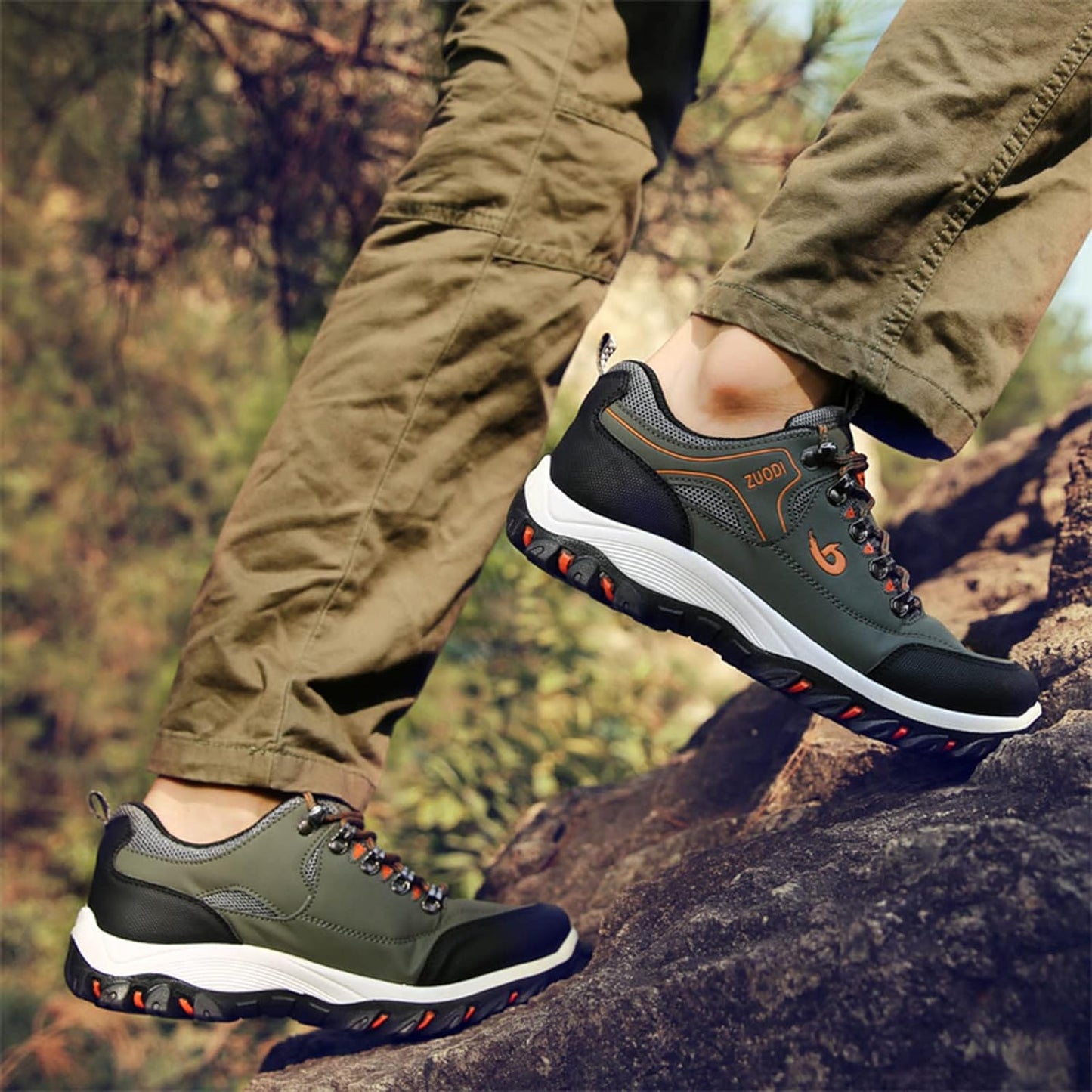 Men's Water-Resistant Hiking Shoes with Sturdy Sole