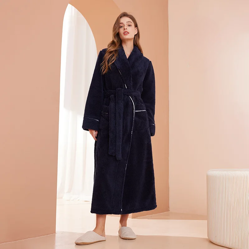 Men's Winter Flannel Fleece Bathrobe