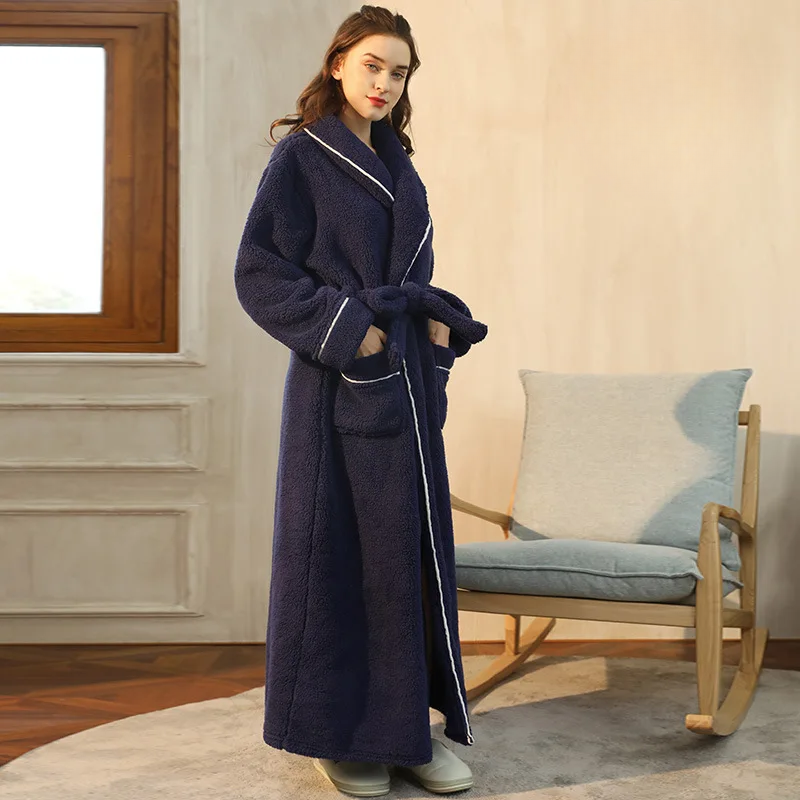 Men's Winter Flannel Fleece Bathrobe