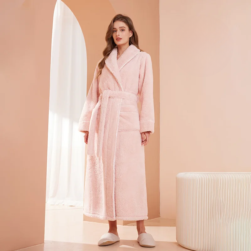 Men's Winter Flannel Fleece Bathrobe