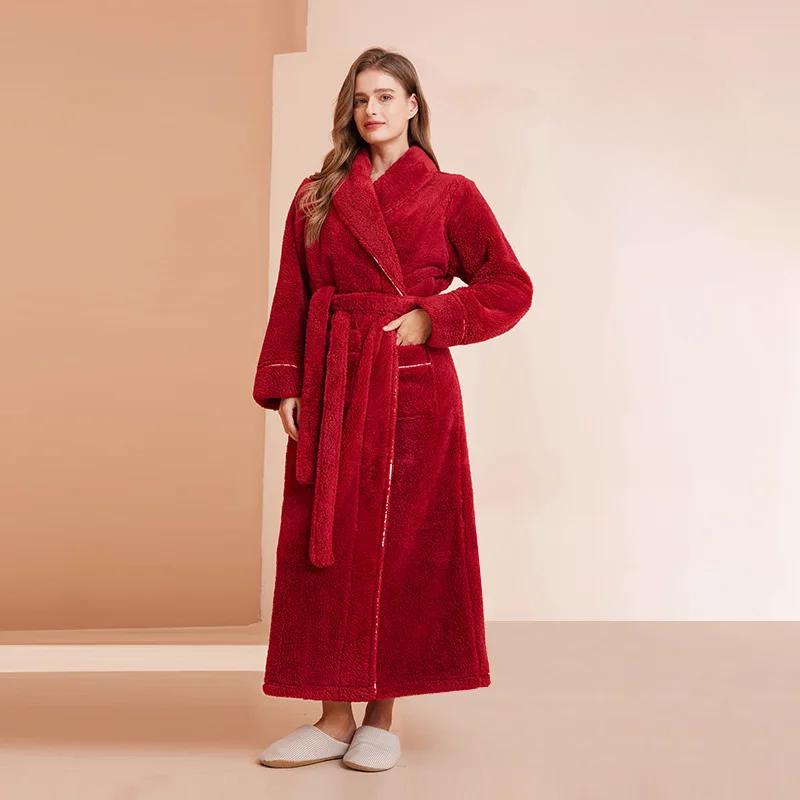 Men's Winter Flannel Fleece Bathrobe