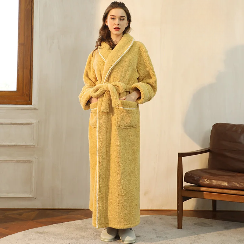 Men's Winter Flannel Fleece Bathrobe