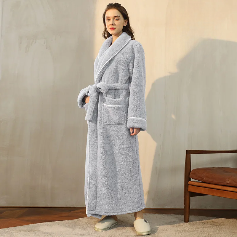 Men's Winter Flannel Fleece Bathrobe