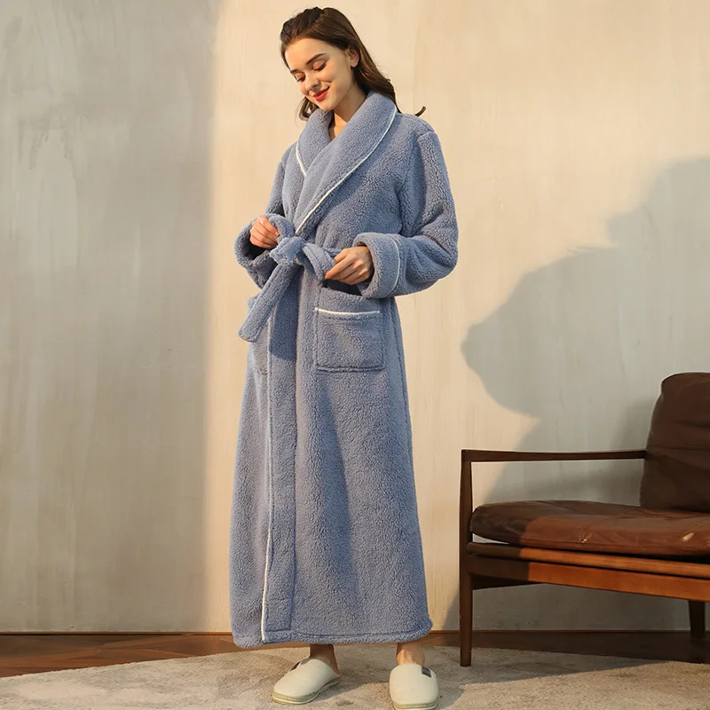 Men's Winter Flannel Fleece Bathrobe