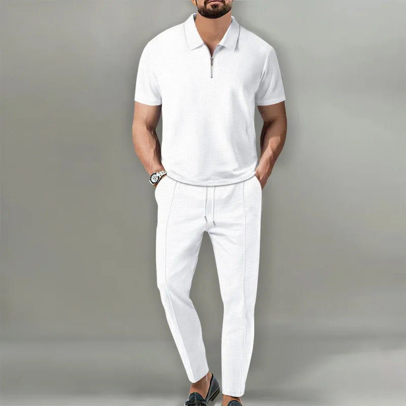 Men's Zip Polo Jogger Set