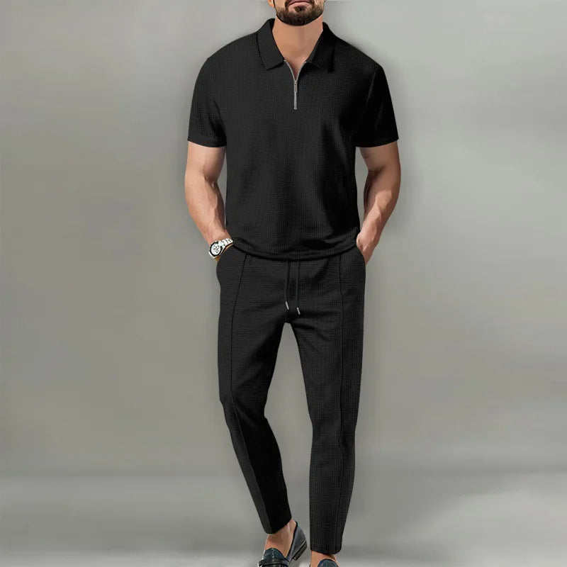Men's Zip Polo Jogger Set