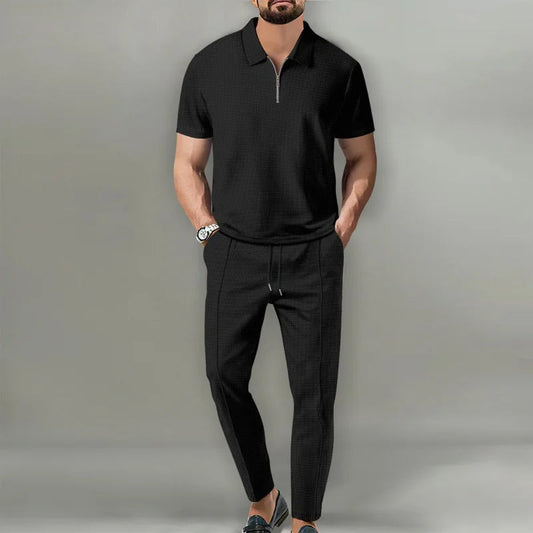 Men's Zip Polo Jogger Set