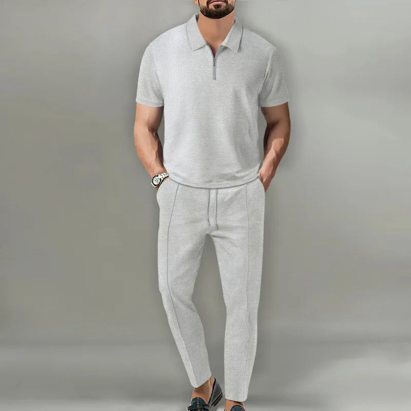 Men's Zip Polo Jogger Set