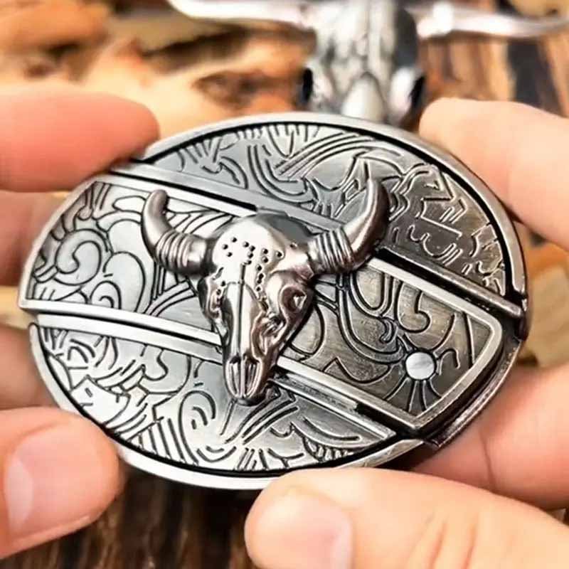 Metal Oval Cowboy Belt Buckle