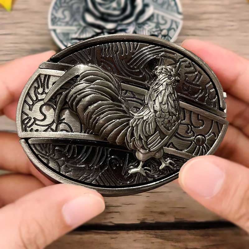 Metal Oval Cowboy Belt Buckle