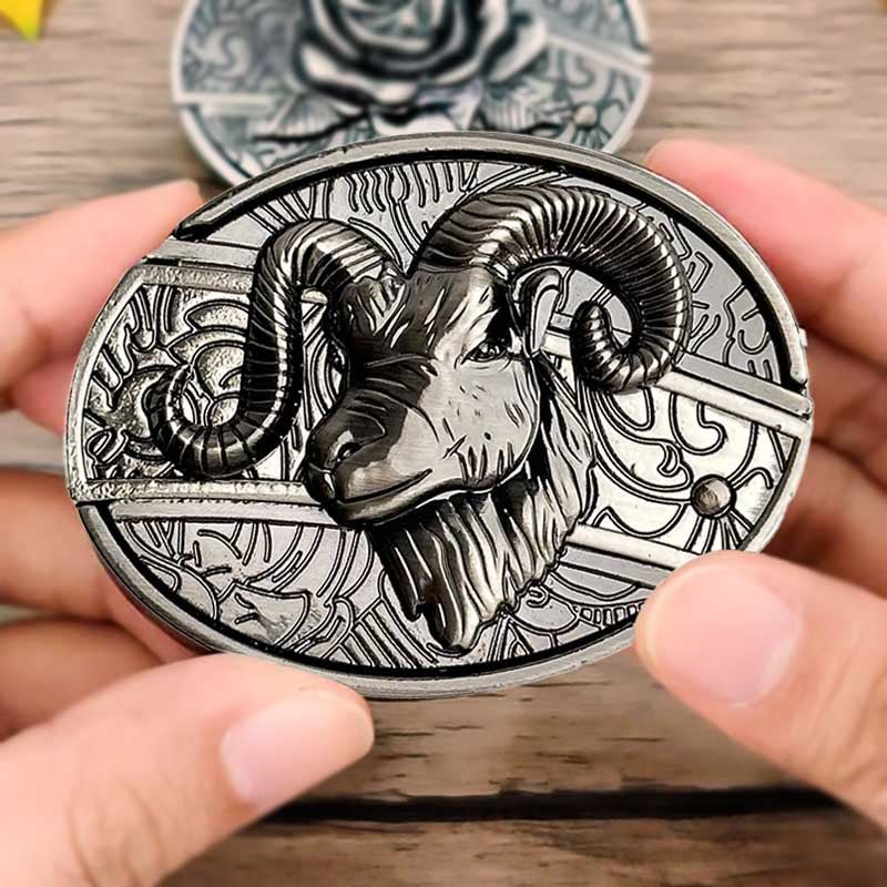 Metal Oval Cowboy Belt Buckle