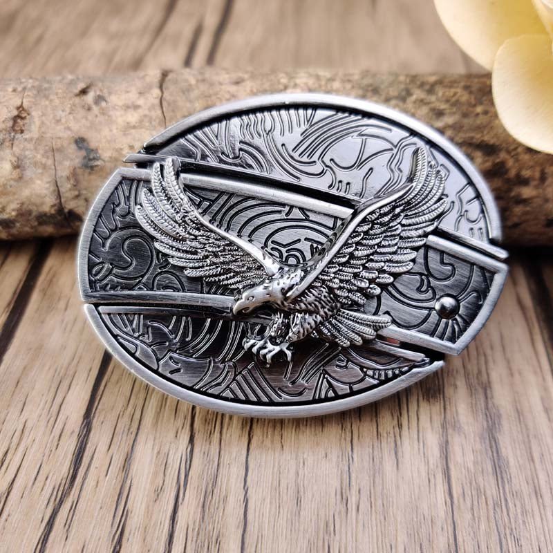 Metal Oval Cowboy Belt Buckle