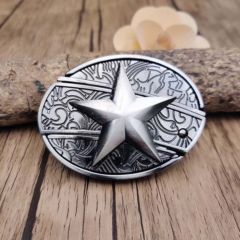 Metal Oval Cowboy Belt Buckle
