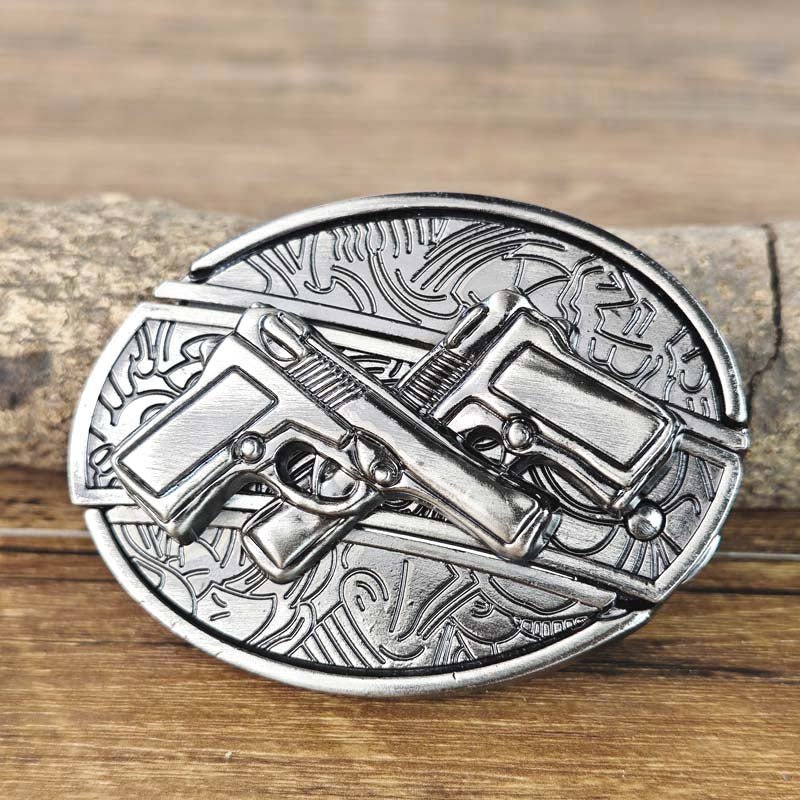 Metal Oval Cowboy Belt Buckle