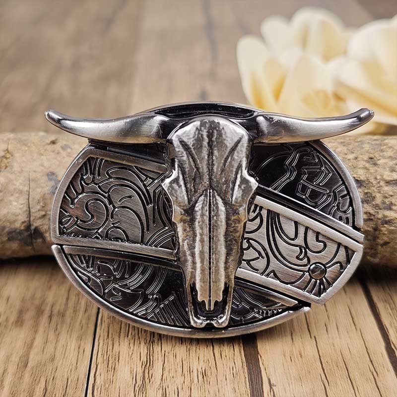 Metal Oval Cowboy Belt Buckle