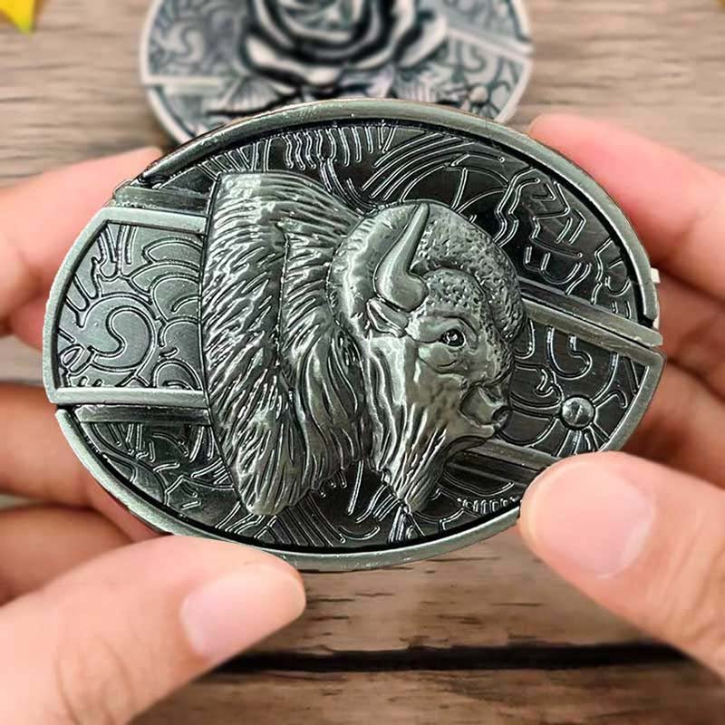 Metal Oval Cowboy Belt Buckle