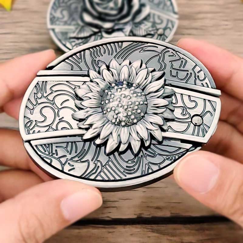 Metal Oval Cowboy Belt Buckle