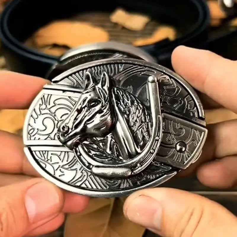 Metal Oval Cowboy Belt Buckle